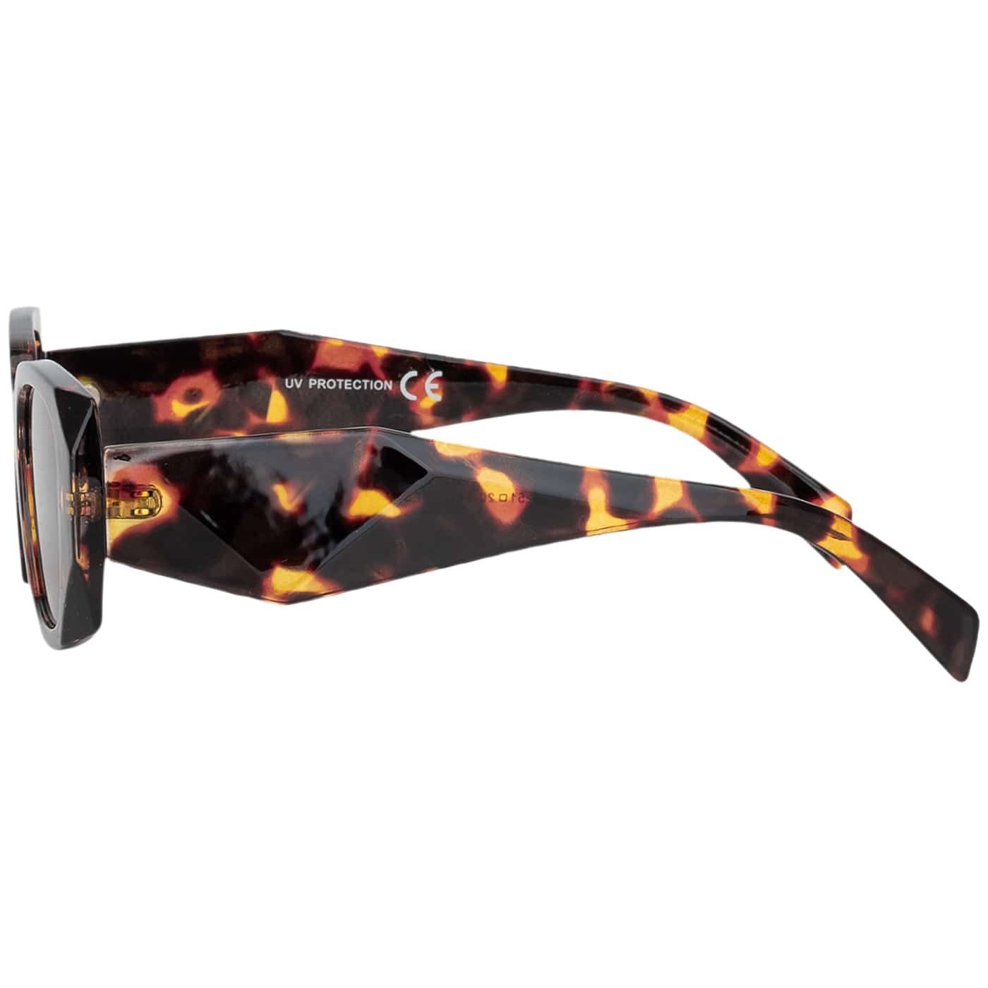 BEZLIT Eyewear Retrosonnenbrille Rundglas Designer Damen Sonnenbrille (1-St) mit schwarz und Braunen Linsen