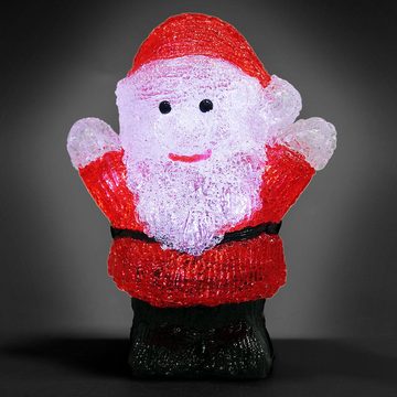 Deuba Dekofigur, Acryl Figur mit LED Weihnachtsmann 18x14x9cm Batterie Weihnachtsdeko