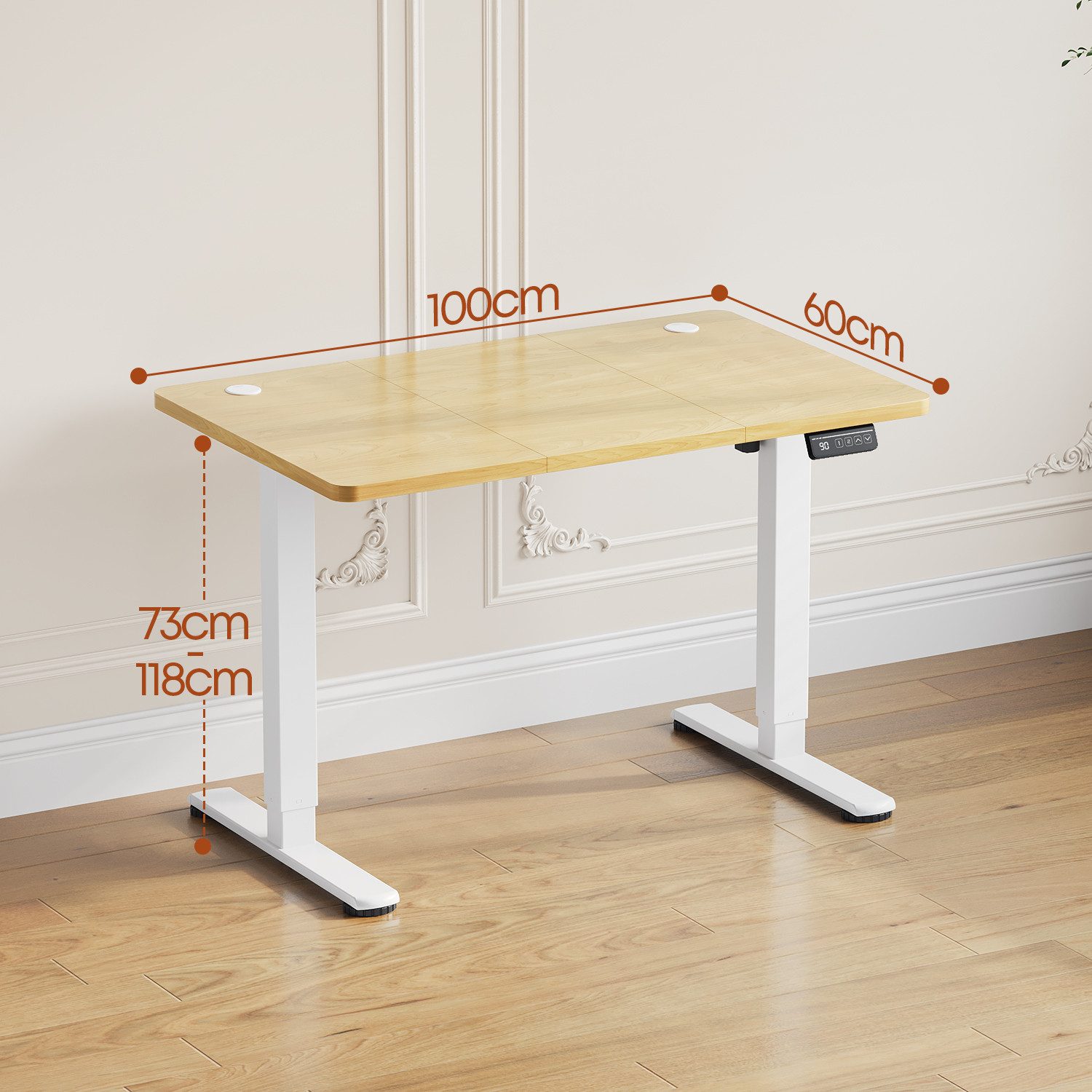 HOMALL Schreibtisch Höhenverstellbar elektrischer Memory-Funktion 100/120/140/160/180cm (Zweistufige Hohenverstellung Ergonomischer Kopfhorerhaken und Kabelhalterung)