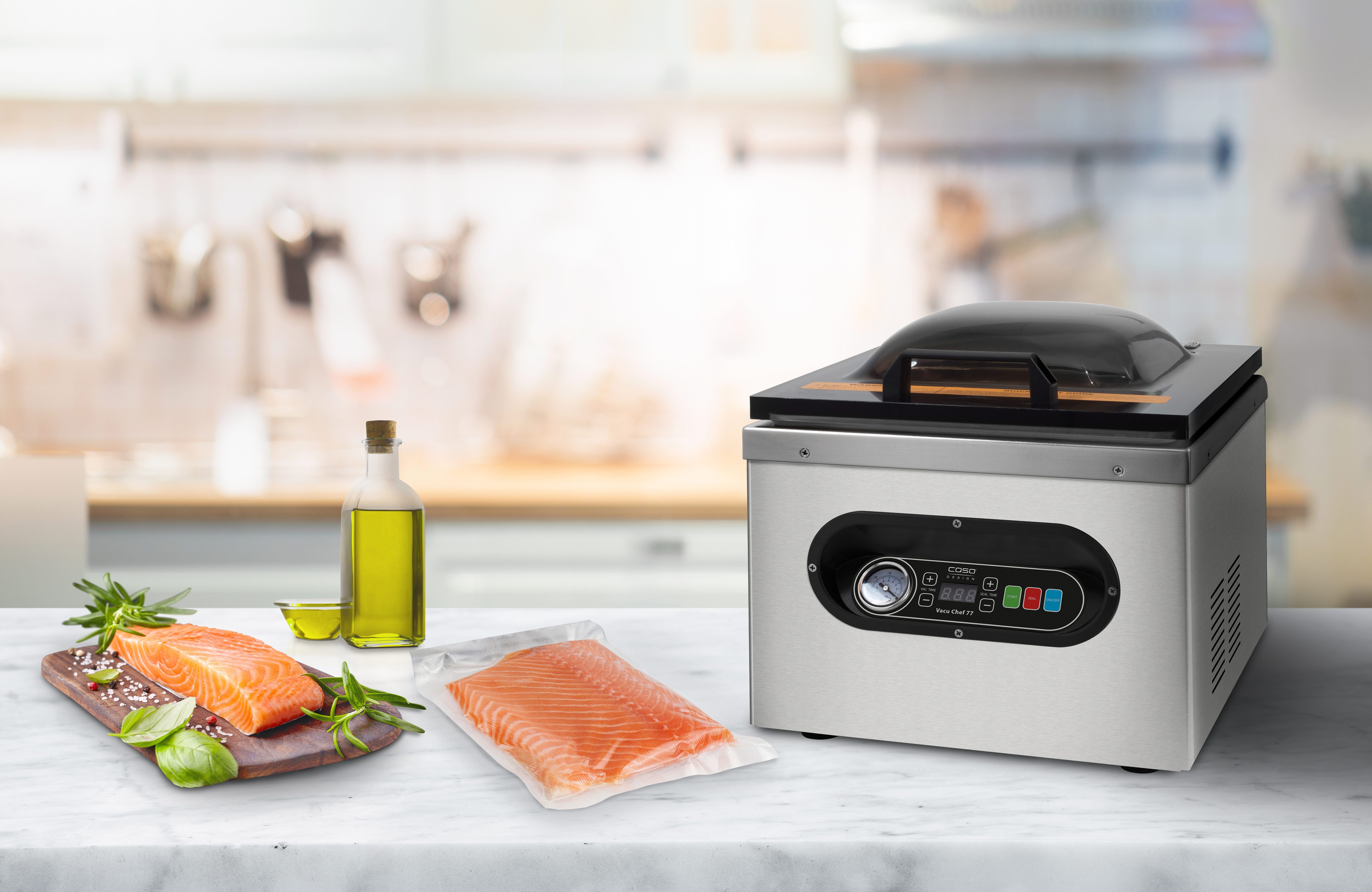 Caso Vakuumierer VacuChef 77, 630W, Für Beutel bis zu einer Breite von 30 cm geeignet