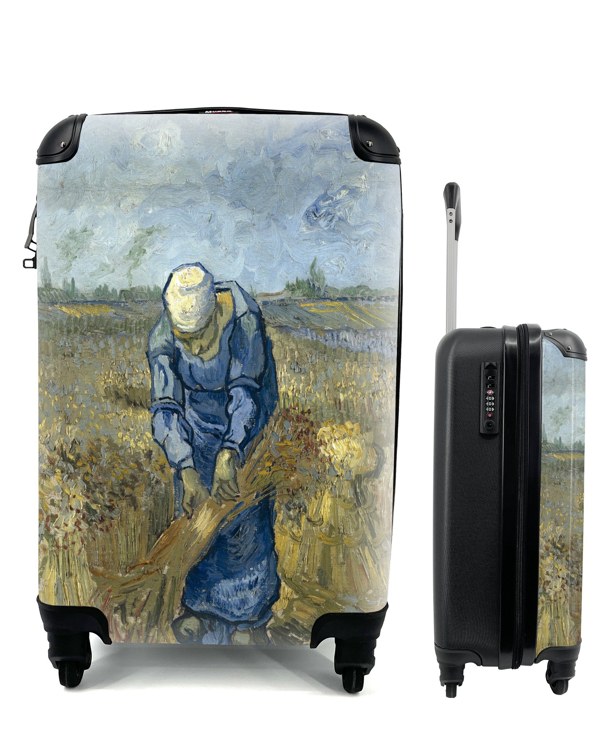 MuchoWow Handgepäckkoffer Der Schafspelz (nach Millet) - Vincent van Gogh, 4 Rollen, Reisetasche mit rollen, Handgepäck für Ferien, Trolley, Reisekoffer