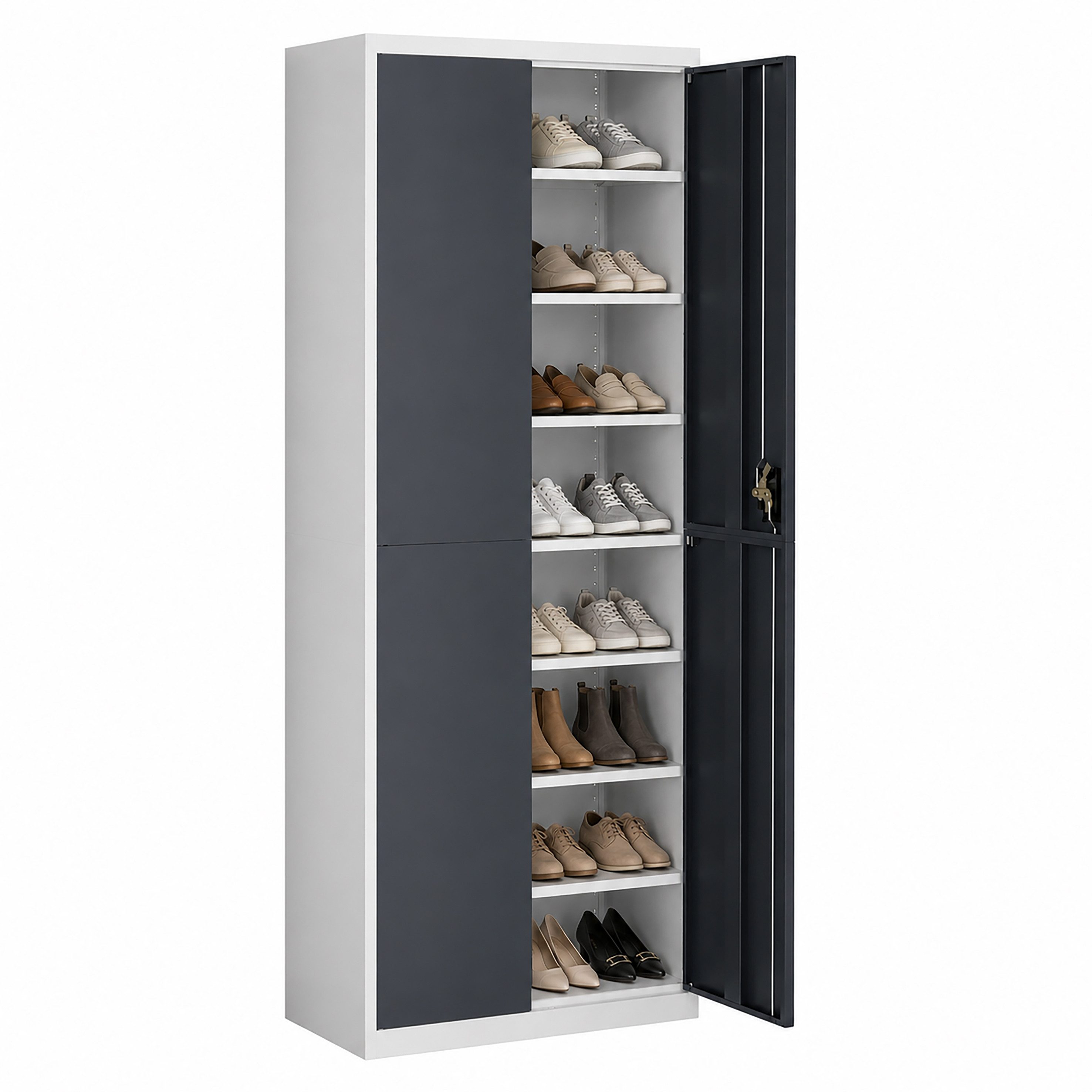 VCM Schuhschrank Schuhkommode Malivo H. 180 x B. 80 x T. 40 cm