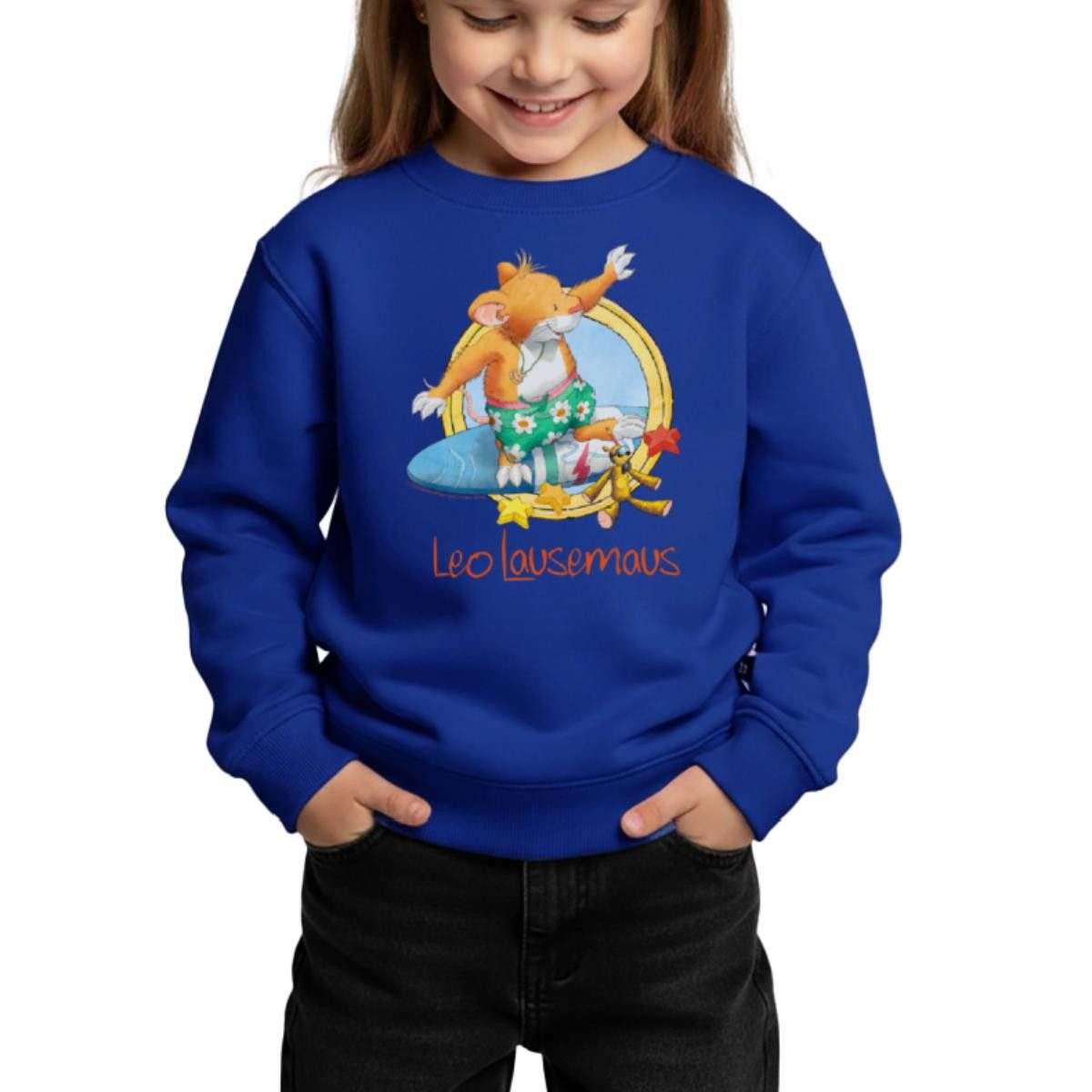Sweatshirt Leo Lausemaus Sommer Surfer Urlaub Kinder Premium Pullover