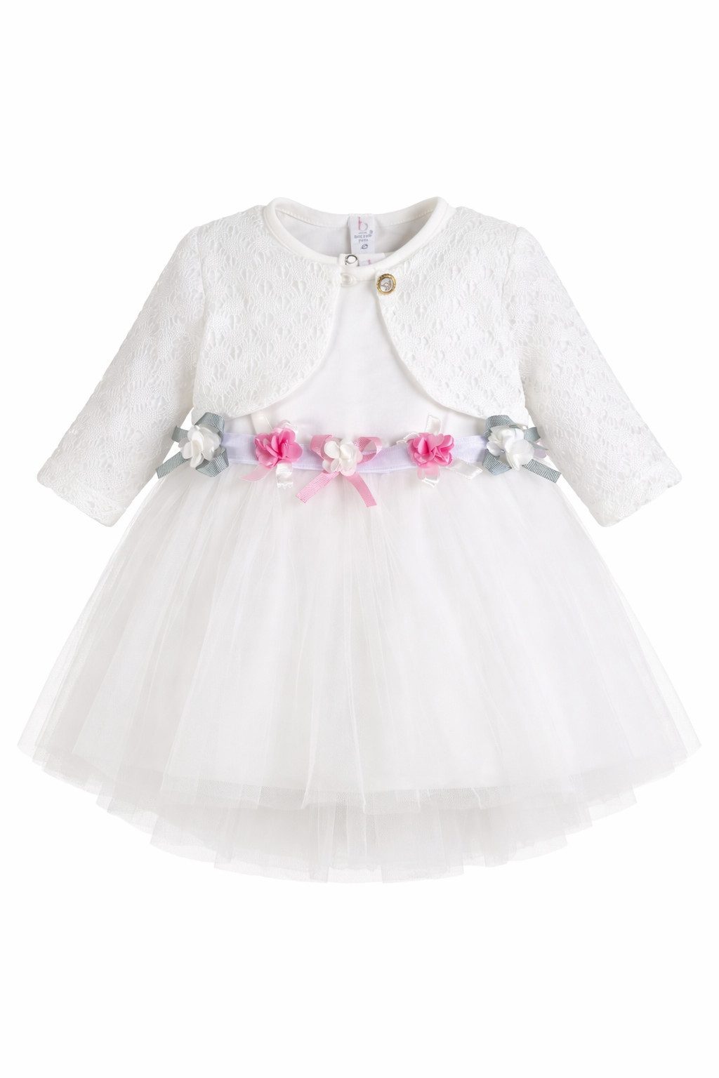 Lorey Medtec Taufkleid Prinzessin Kleid mit Jacke, Party Kleid, Spitze, 100% Baumwolle (Kleid + Jäckchen) Spitze, Tüll