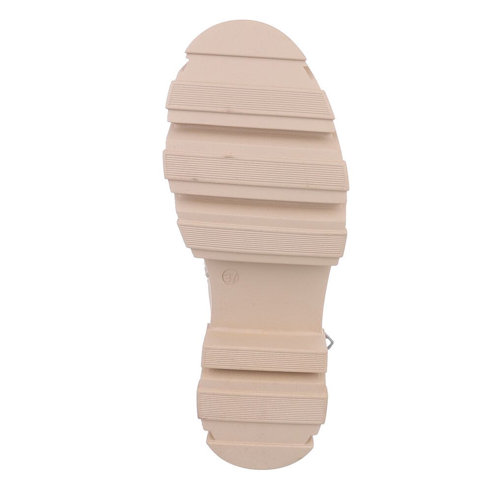 Ital-Design Damen Schnürschuhe Biker Schnürstiefelette (87118218) Blockabsatz Plateaustiefeletten in Beige