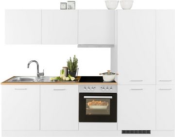 HELD MÖBEL Küchenzeile Kehl, mit E-Geräten, 270cm, inkl. Kühl/Gefrierkombination und Geschirrspüler
