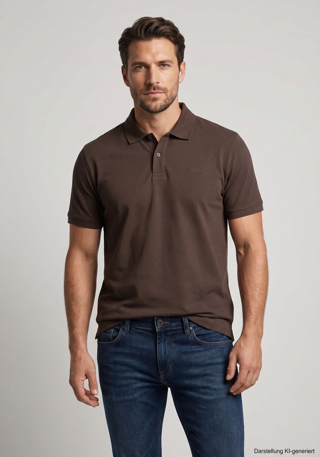 s.Oliver Poloshirt mit Logo-Stickerei und seitlich geschlitztem Saum – Bild 2 von 2