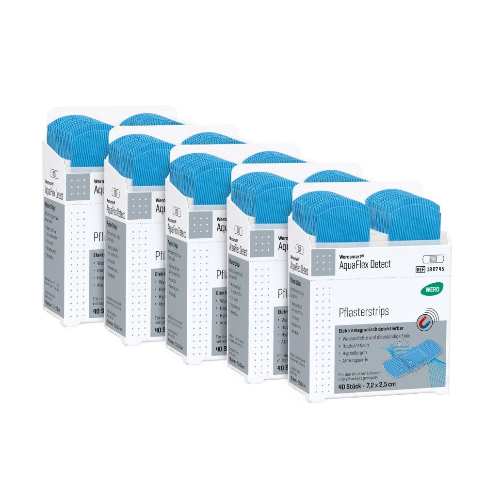 Werosmart® Wundpflaster AquaFlex Detect Wundpflaster (5 Einsätze, 200 St), Pflasterstrips