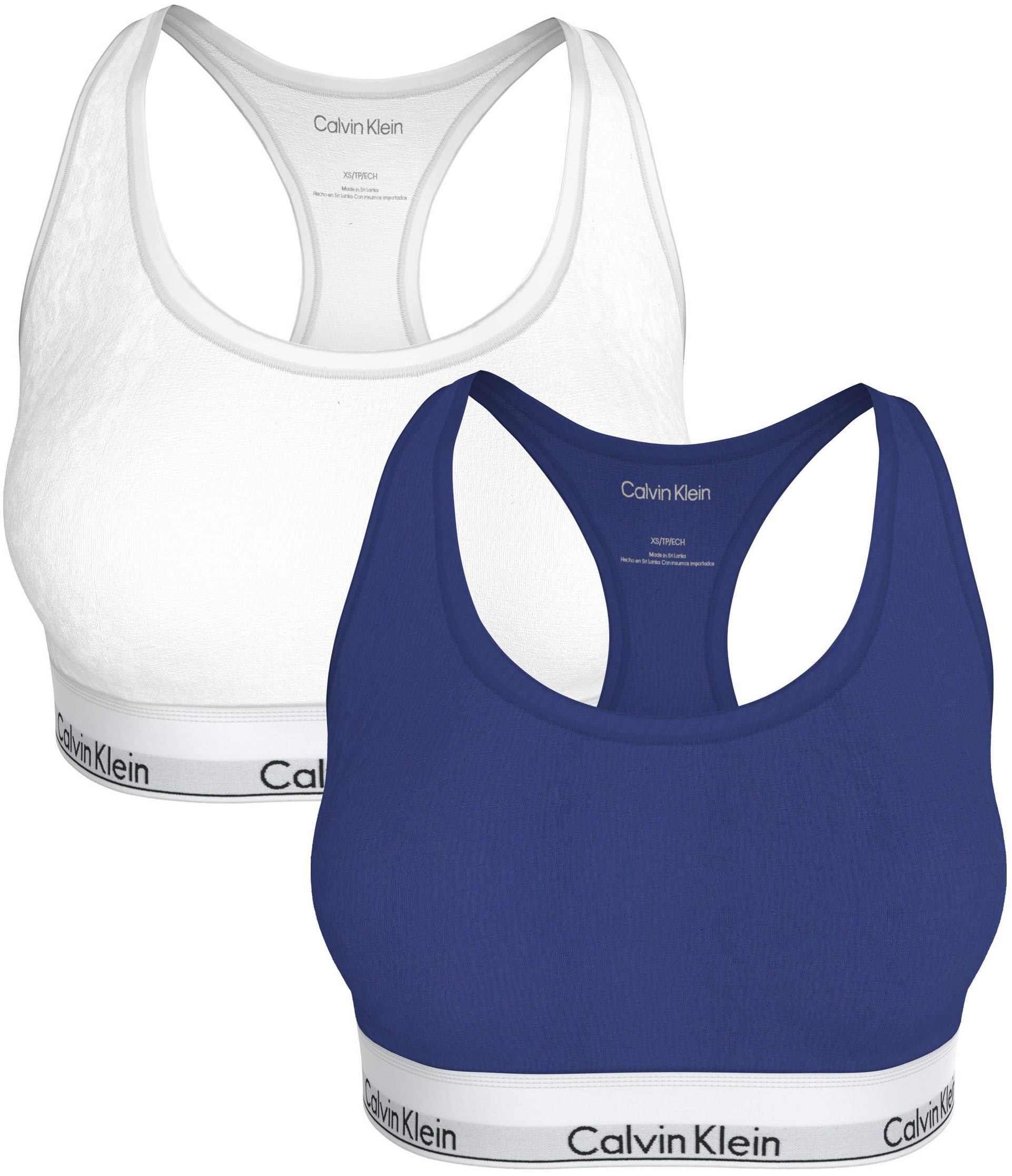 Calvin Klein Underwear Bralette BRALETTE 2PK (Packung, 2er-Pack) Körpernahe Passform mit elastischem Bund