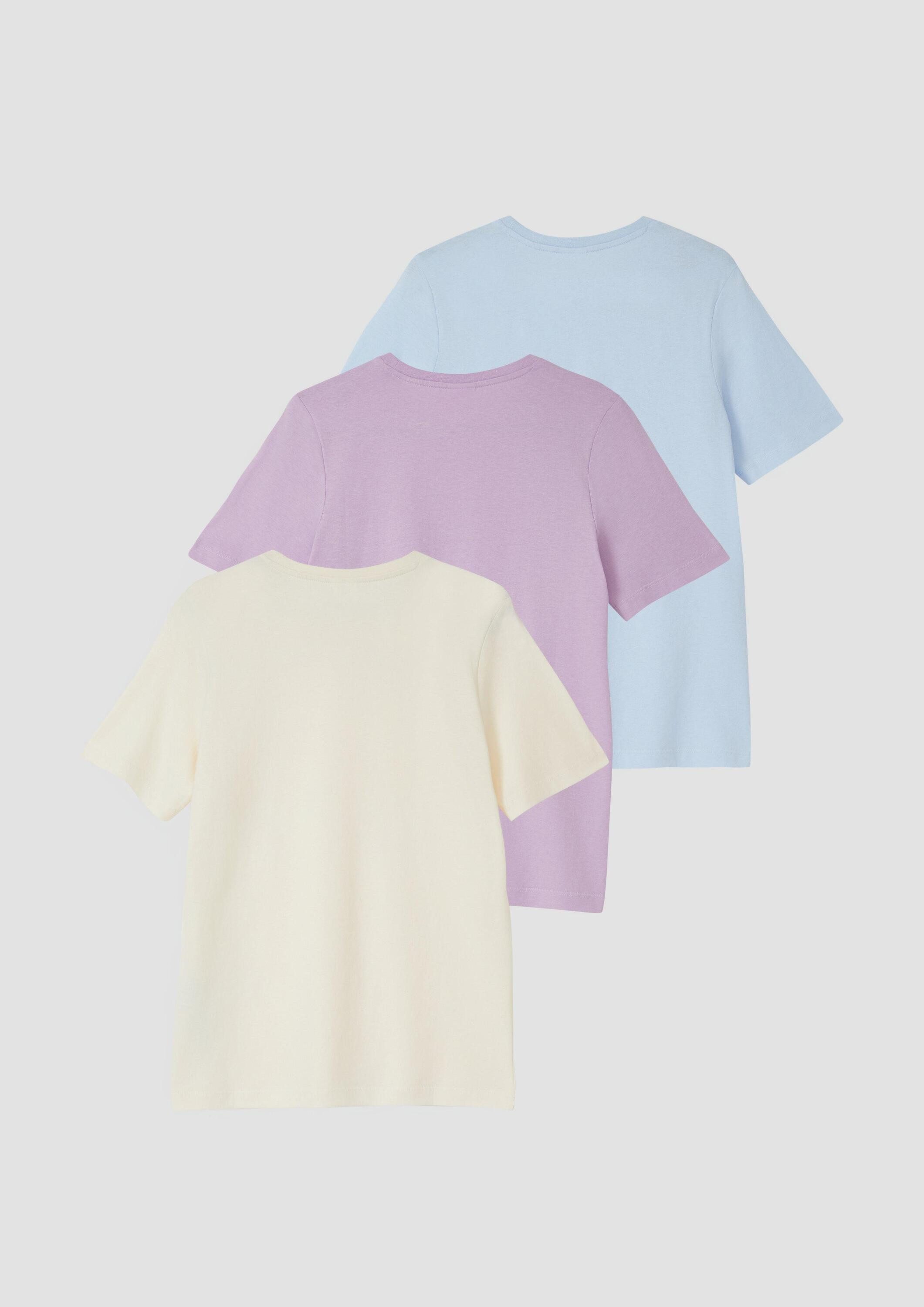 s.Oliver Kurzarmshirt T-Shirt 3er-Pack Unisex T-Shirt