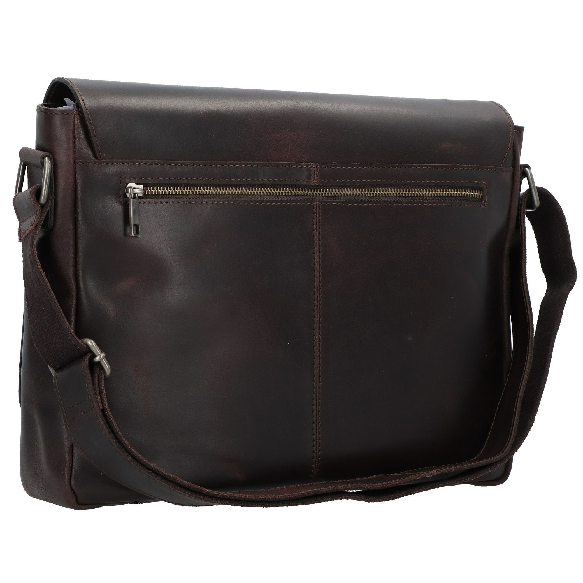 Leder Bag Messenger Burkely Burkley brown Vintage,