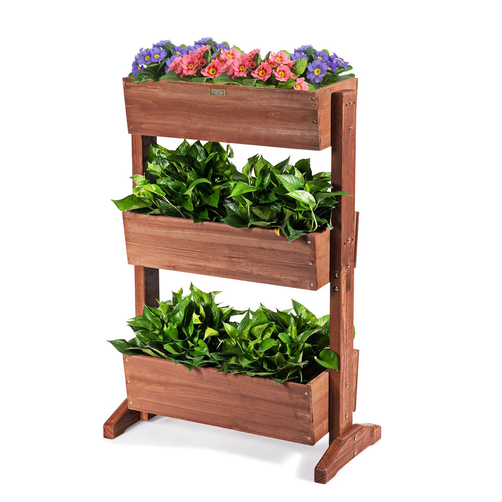 COSTWAY Hochbeet, Blumenbeet, Blumenkasten, Blumentreppe für Garten