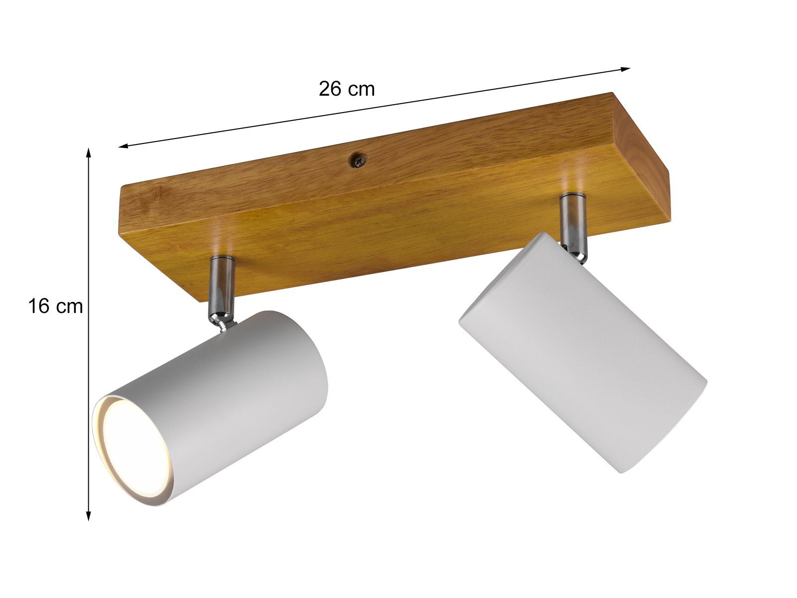 TRIO Leuchten LED Deckenstrahler, Dimmfunktion, LED wechselbar, Warmweiß, Balken-lampe innen Holz-lampe Decke Treppenhaus Spotlampen Breite 26cm