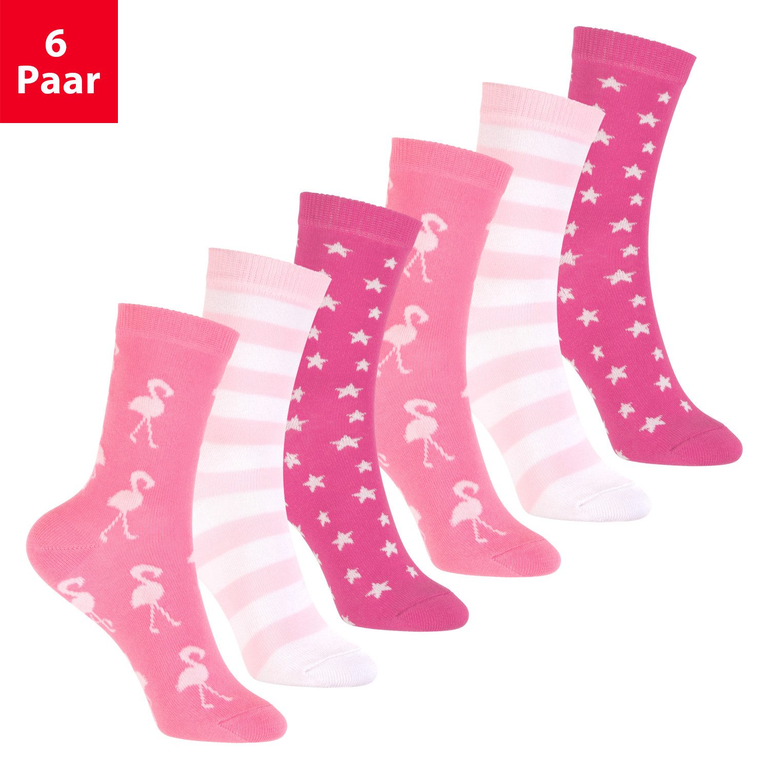 Footstar Basicsocken Bunte Baumwoll Socken für Kinder (6er Pack)