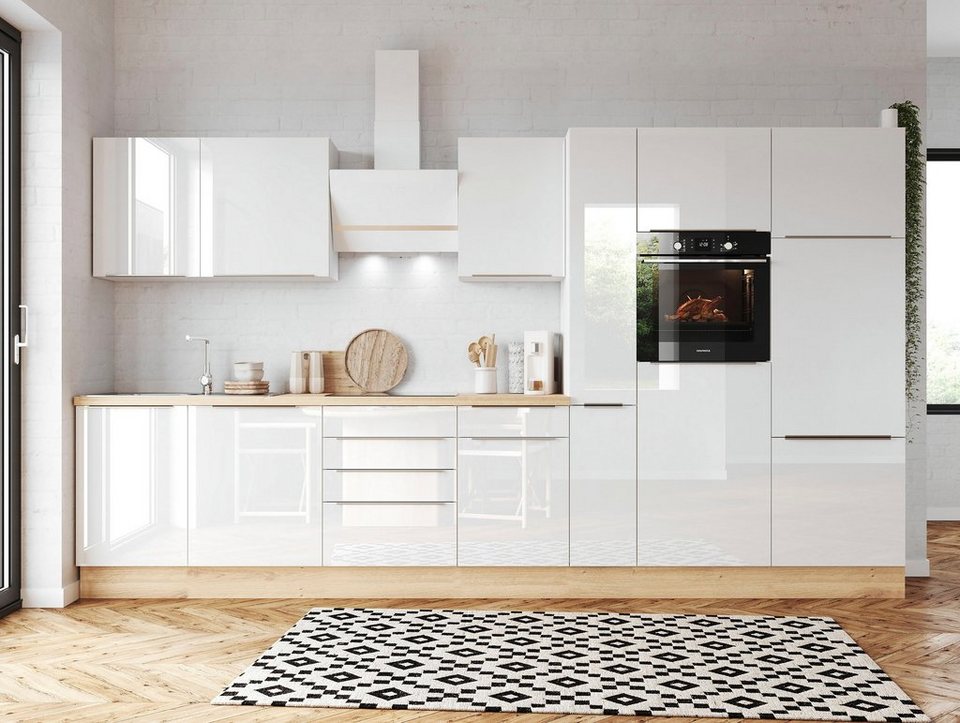 RESPEKTA Küchenzeile Safado aus der Serie Marleen, Breite 370 cm, mit Soft- Close, in exklusiver Konfiguration für OTTO, Höhenverstellbare Füße +/- 2 cm