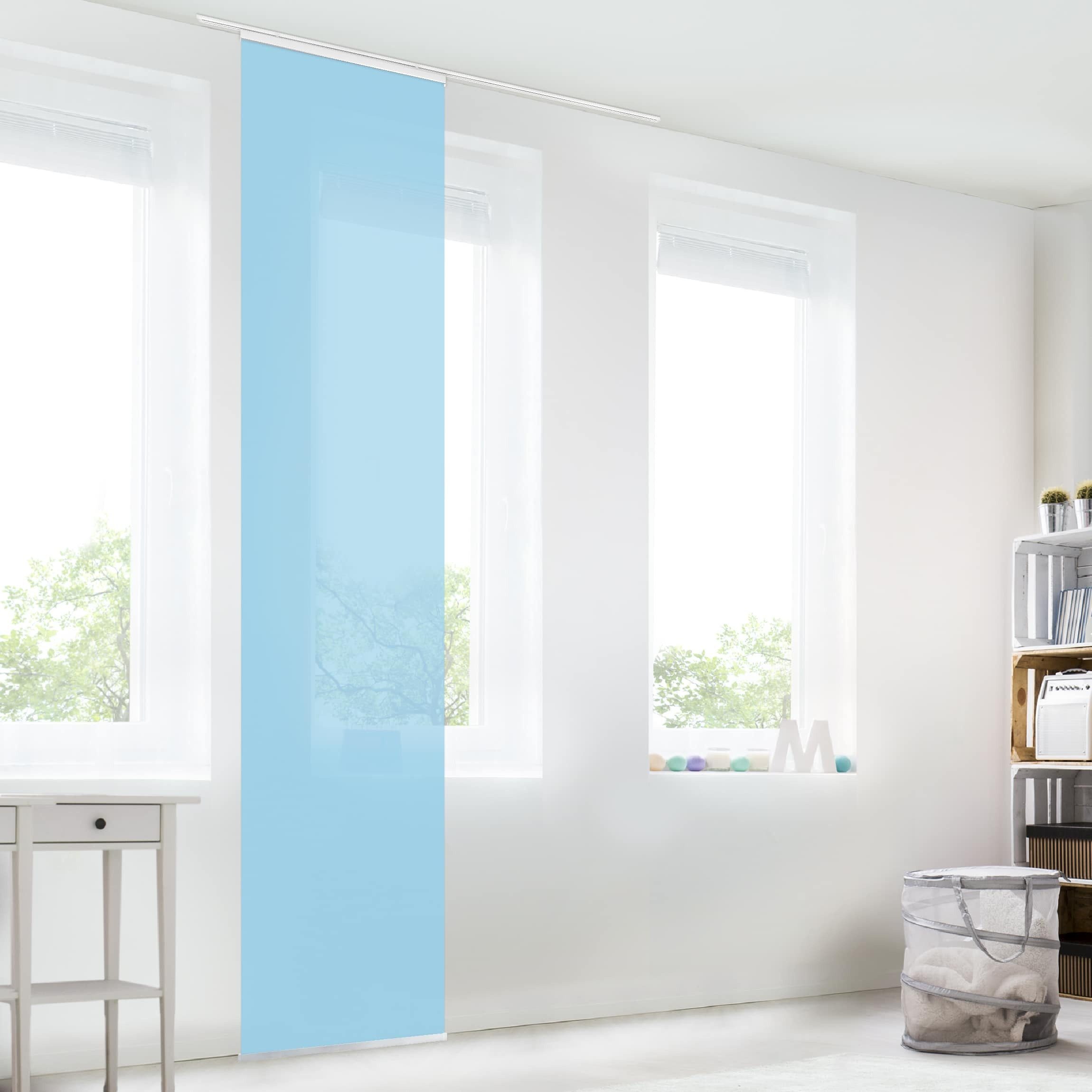 Bilderdepot24 Schiebegardine modern Flächenvorhang blickdicht Pastellblau, günstig online kaufen