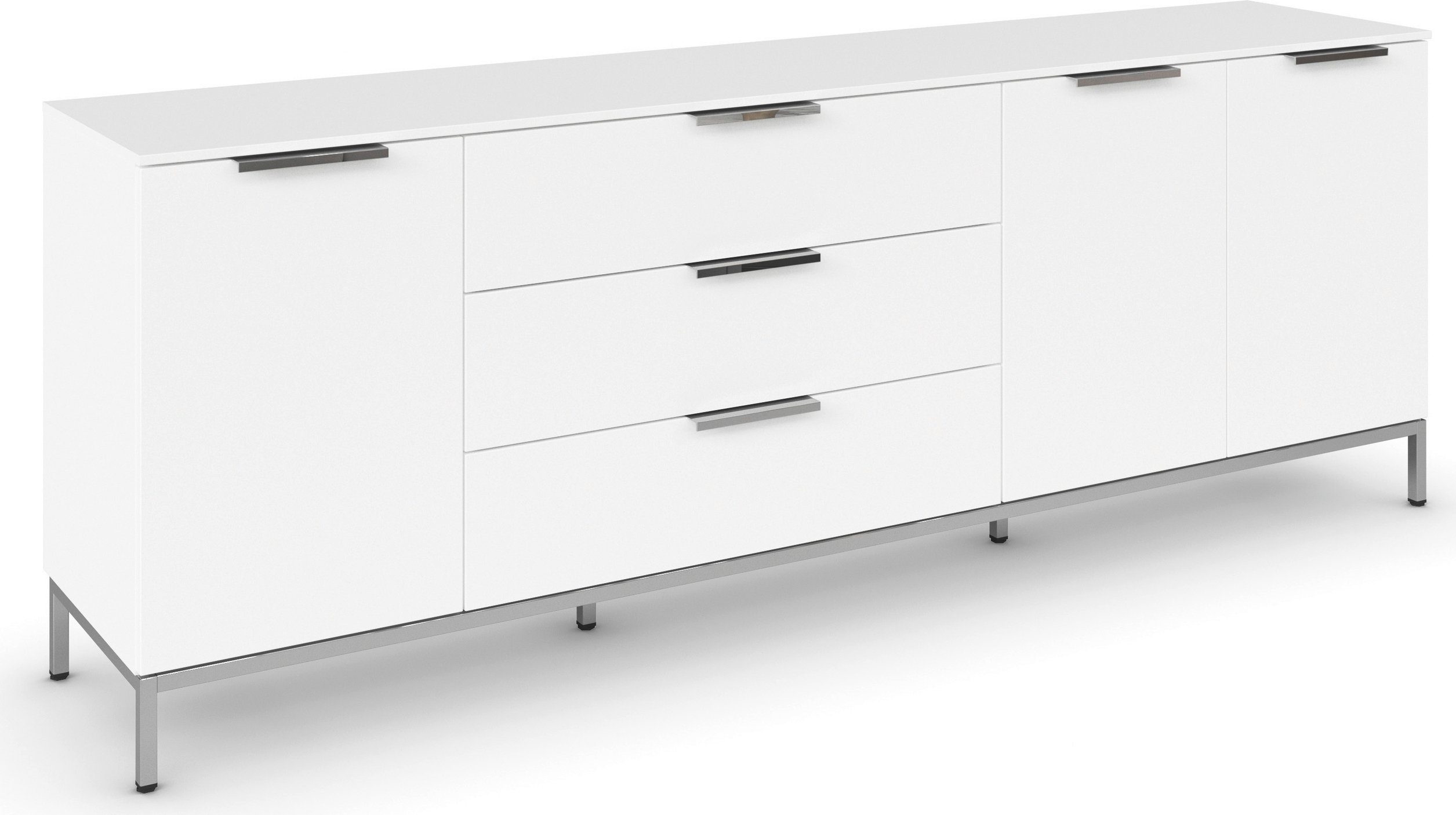 rauch Kombikommode Kommode Türkommode Sideboard Kombikommode FLIPP (Breite 200 cm mit 2 Einlegeböden), 3-türig mit 3 Schubladen und Soft-Close-Funktion