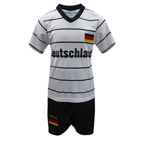 Fashion Boy Fußballtrikot Fussball Fan Set Deutschland Germany Trikot + Shorts, JS130 (Set, T-Shirt + Shorts)