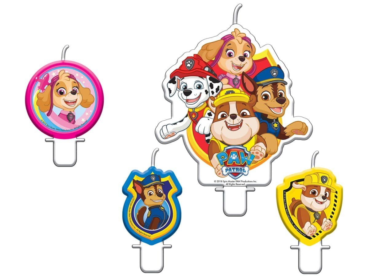 Festivalartikel Geburtstagskerze Pixie-Kerzen PAW PATROL 4 Stk Kerze Kerzen Geburtstag Geburtstagskerze (4-tlg)