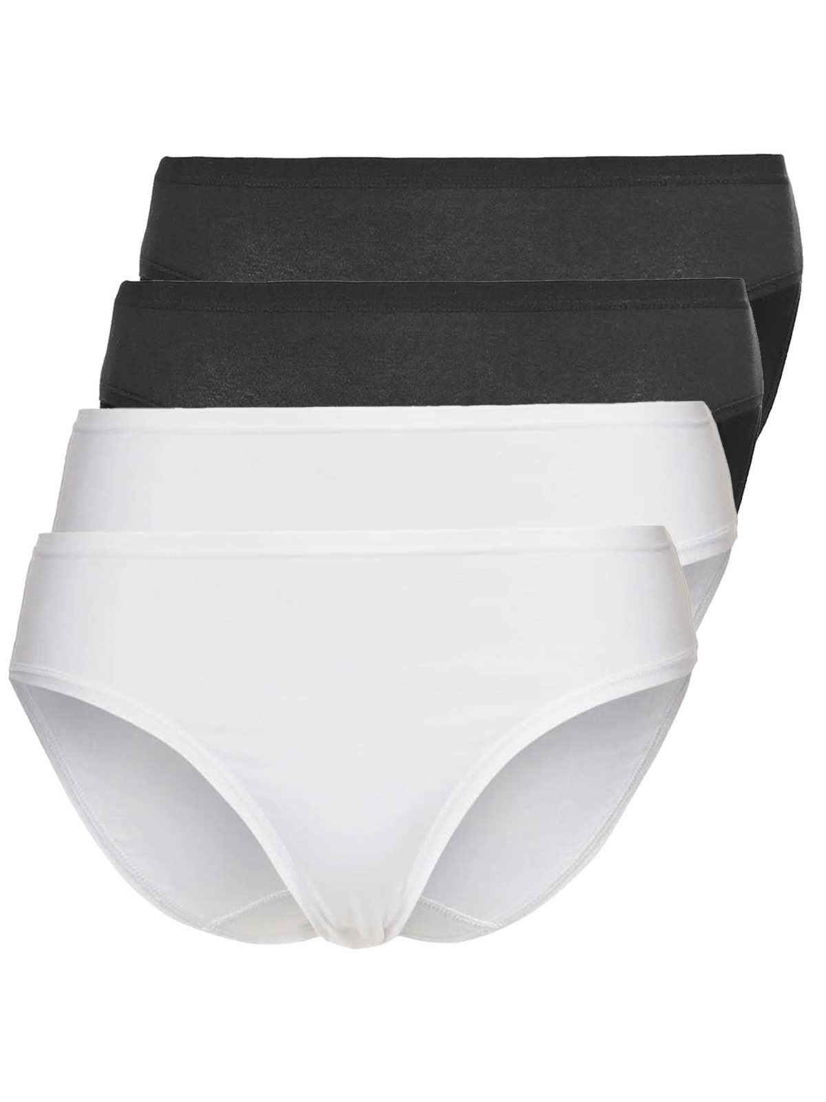 Sassa Bikinislip 4er (Spar-Set, Zwickel 2xschwarz 4-St) CASUAL Sparpack Slip Mini COMFORT 2xWeiss