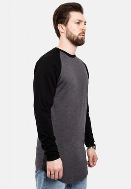 Blackskies T-Shirt Baseball Longshirt T-Shirt Charcoal-Schwarz Large