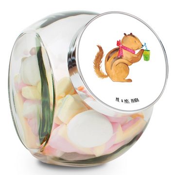 Mr. & Mrs. Panda Vorratsglas L 870ml Eichhörnchen Smoothie - Weiß - Geschenk, Vorratsglas, Aufbewa, Premium Glas, (1-tlg), Vielseitig einsetzbar