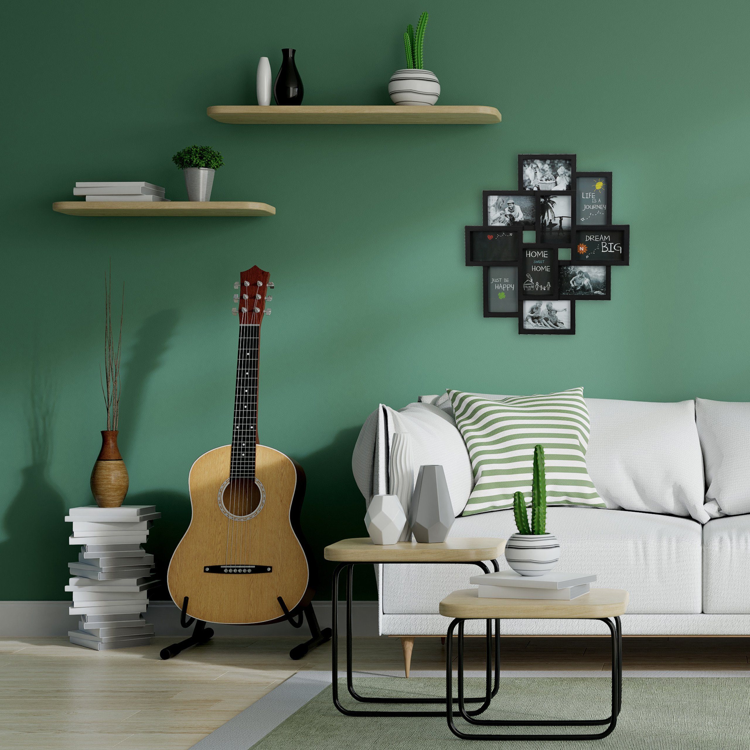 relaxdays Staffelbilderrahmen Bilderrahmen Collage 10 Bilder, schwarz günstig online kaufen