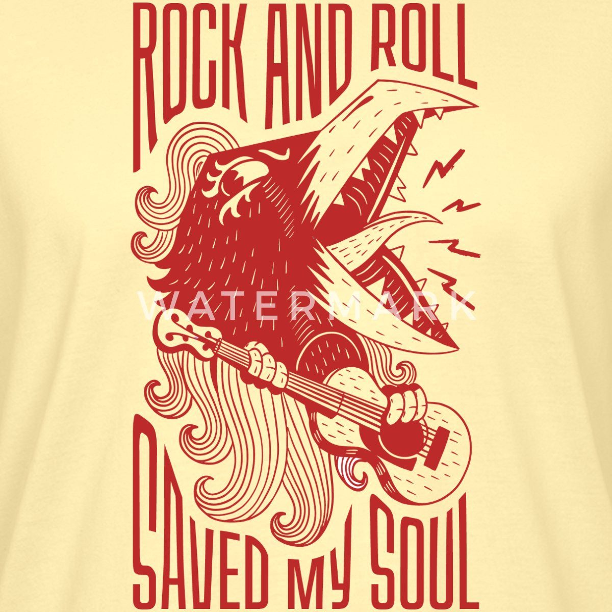 Spreadshirt T-Shirt Rock And Roll Saved My Soul Retro Tattoo Style Festival Unisex Bio T-S (1-tlg)