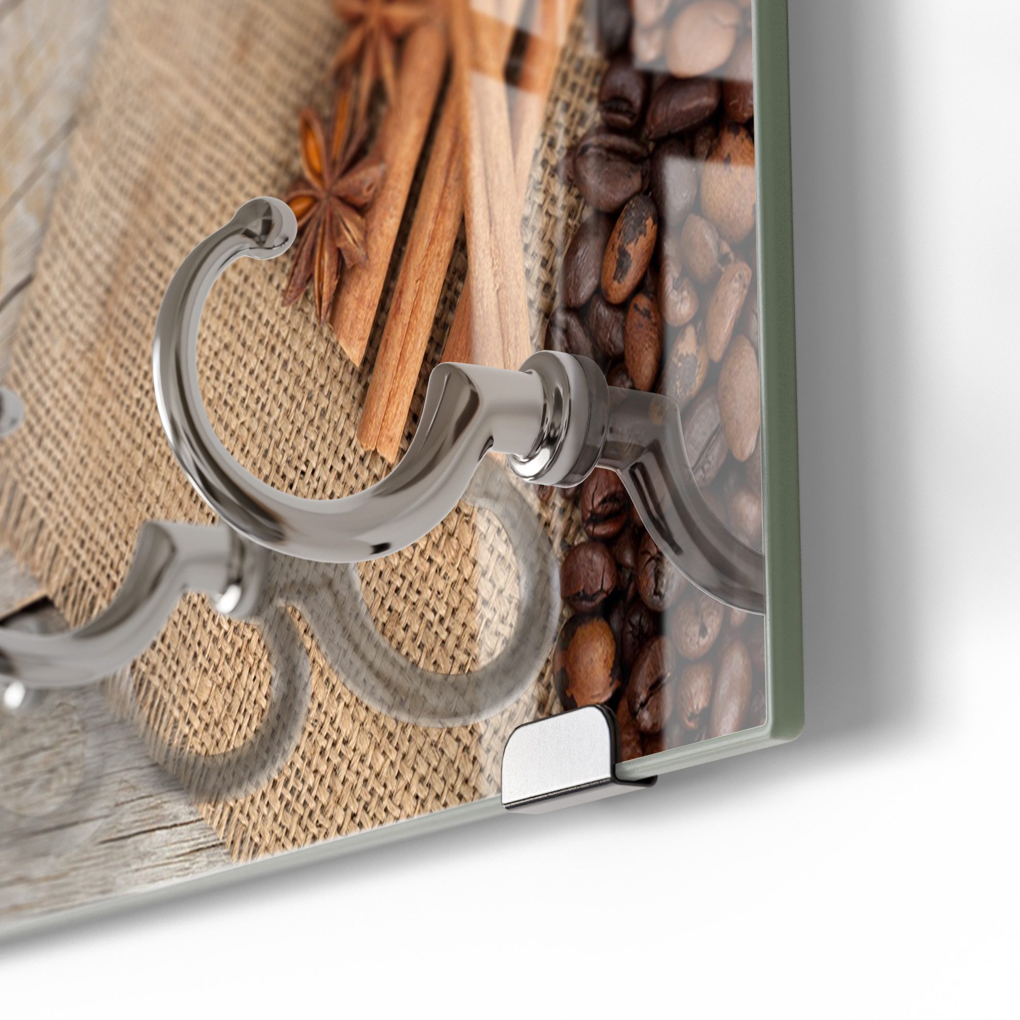 DEQORI Schlüsselbrett 'Blick in Kaffeetasse ', (1 St), Schlüsselhalter Schlüssel Haken Schlüsselboard modern Schlüsselleiste