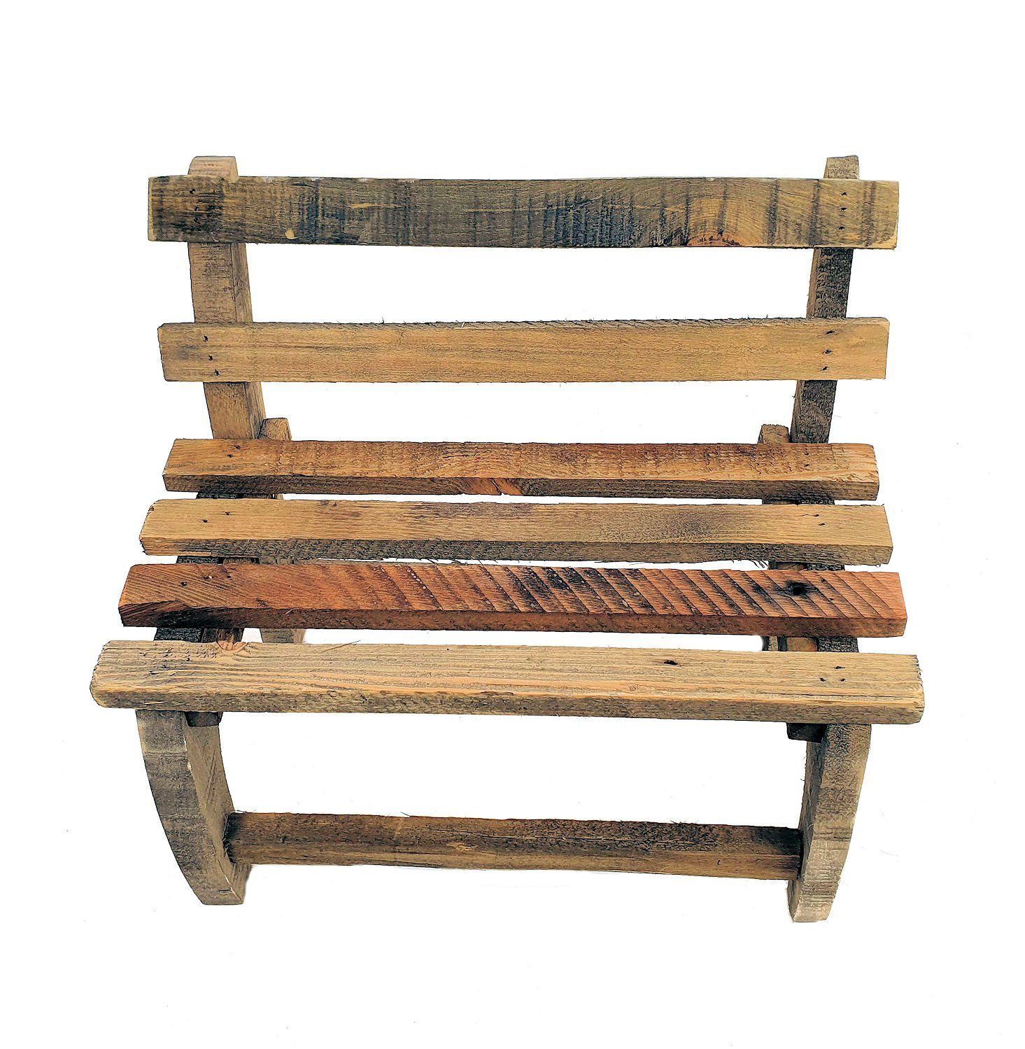 Spetebo Blumenbank Holz Deko Blumenbank - 32 x 27 cm (Stück, 1 St., Blumenbank aus Holz), Bank aus altem Holz