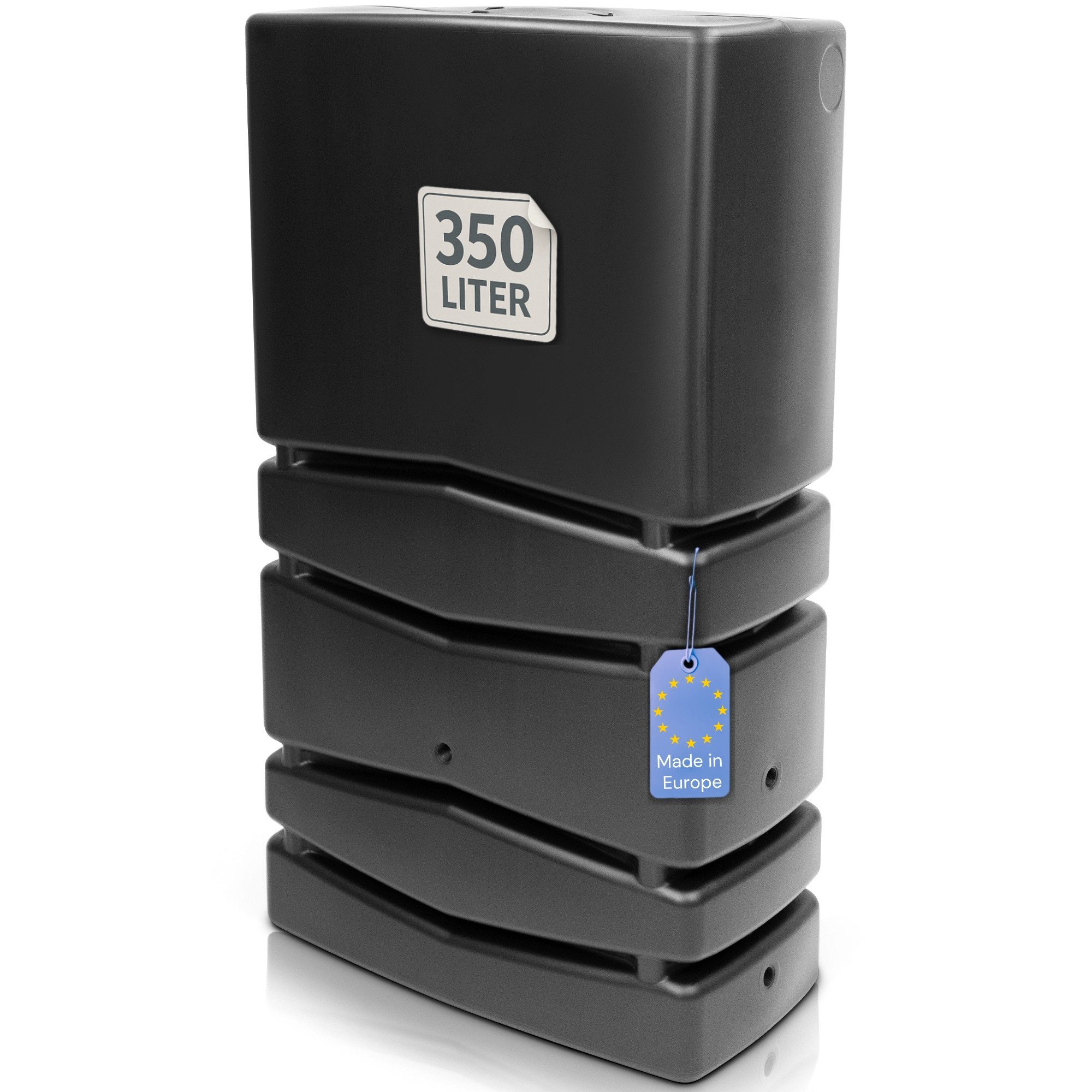 YourCasa Regentonne Eckig 350 Liter [Aqua Silo] XXL Regenfass mit Öffnung und Deckel