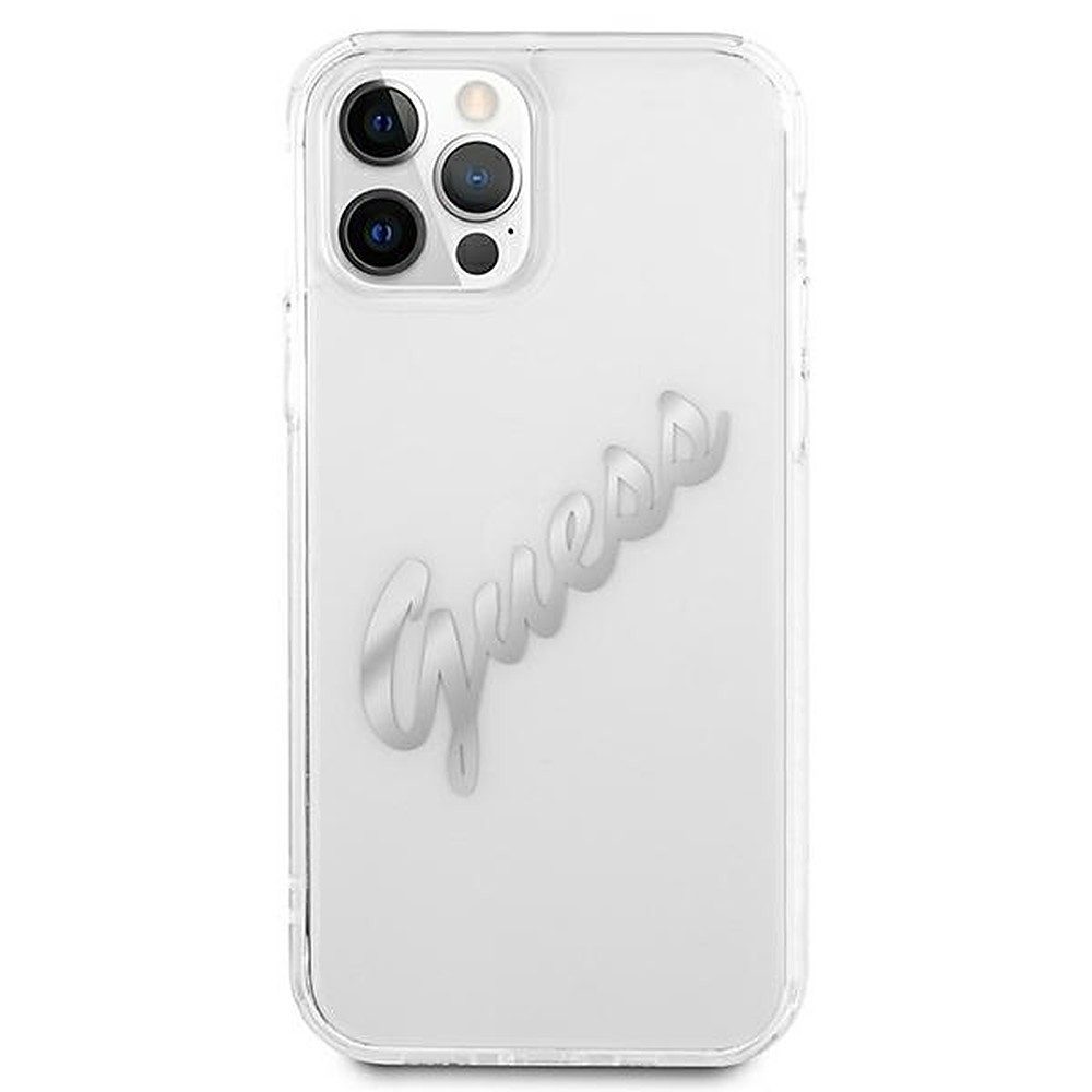 Guess Handyhülle Schutzhülle Handyschale Smartphoneschutz 6,1, Transparent, Vintage-Logo, Polycarbonat-Hardcase