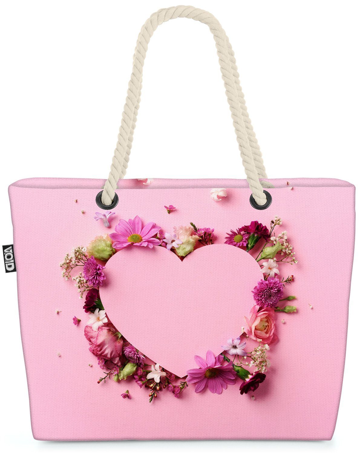 VOID Strandtasche (1-tlg), Pink Herz Liebe Mama Muttertag herz liebe rosa geschenk hintergrund f