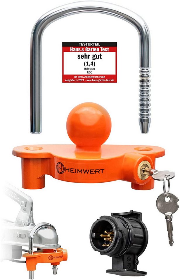 Thumbnail - HEIMWERT Anhängerschloss Anhängerschloss hochsicherer Anhänger Diebstahlschutz (Packung, 5-tlg), mit 2 Schlüsseln