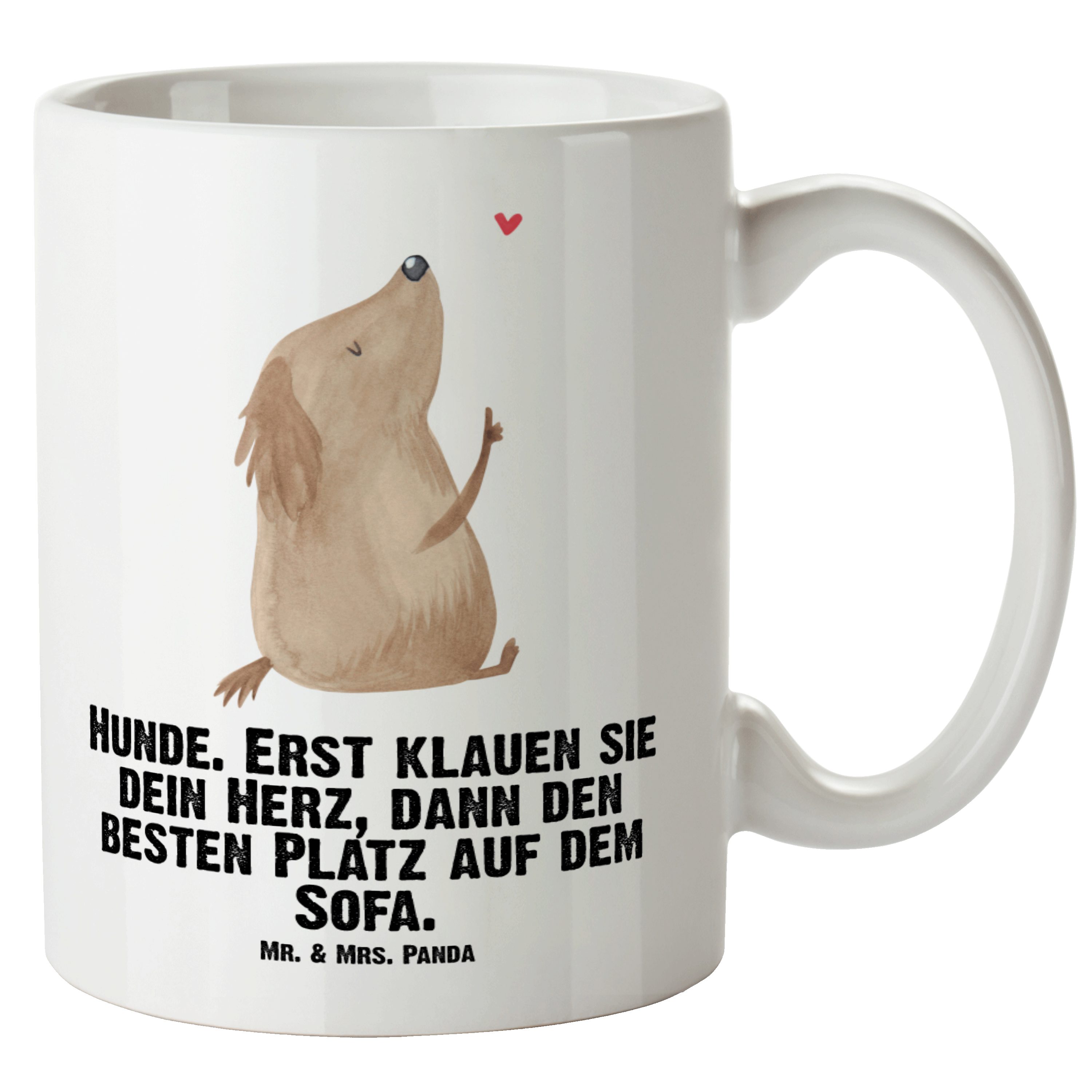 Mr. & Mrs. Panda Tasse Hund Liebe - Weiß - Geschenk, XL Tasse, Haustier, XL Becher, Hundeglü, XL Tasse Keramik