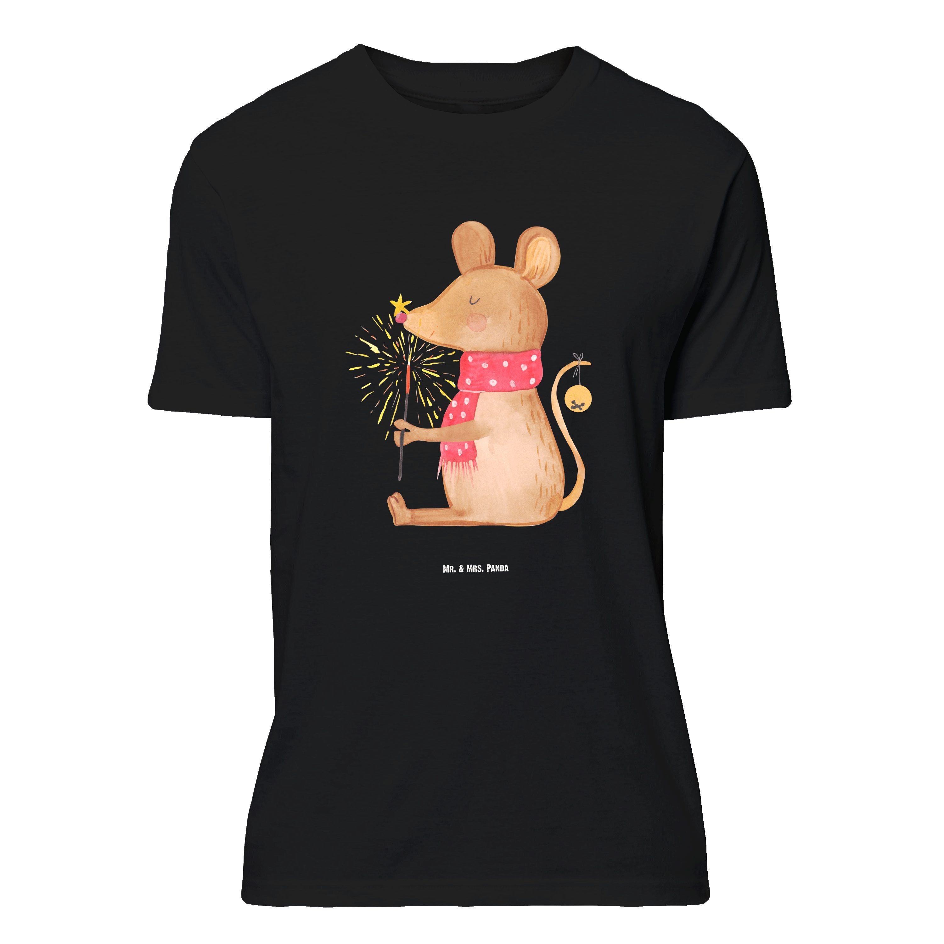 T-Shirt Maus Weihnachten, Größe XL T-Shirt, Schwarz, Tshirt, T-Shirt, mit Spr