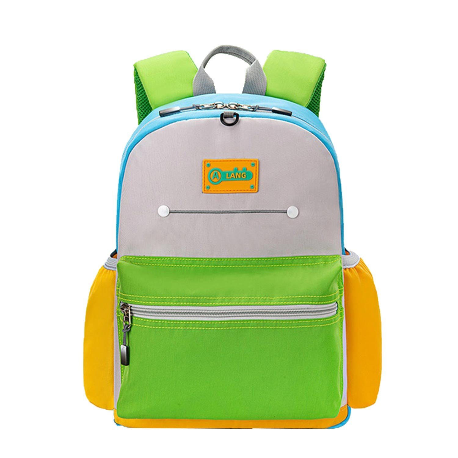 MAGICSHE Schulrucksack Mädchen Jungen Kinderrucksäcke, Kleinkinderrucksäcke, Für Schule und Reisen, kleine Größe für 2–6 Jahre grün grau