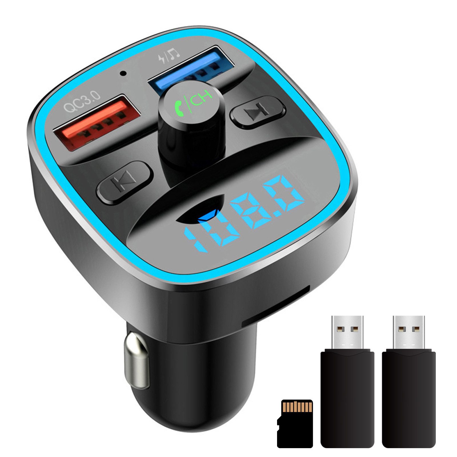 Auto Adapter FM Transmitter Dual USB Zigarettenanzünder KFZ-Transmitter