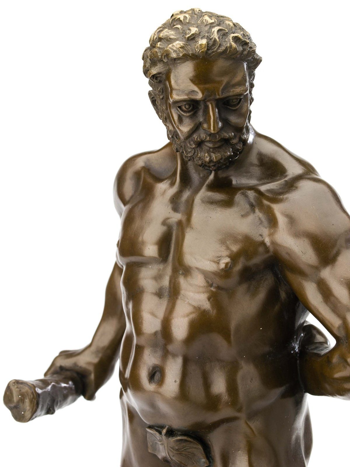 antik Herakles sc Aubaho 47cm Skulptur Stil Bronzeskulptur Bronze Bronzefigur Herkules