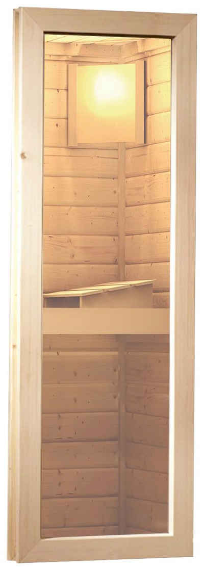 Karibu Saunafenster, 38/40 mm, BxH: 42x122 cm, Klarglas, naturbelassen