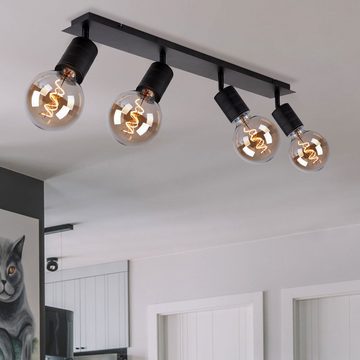 etc-shop LED Deckenspot, Leuchtmittel nicht inklusive, Decken Strahler Leuchte schwarz Wohn Ess Zimmer Beleuchtung Spot Lampe
