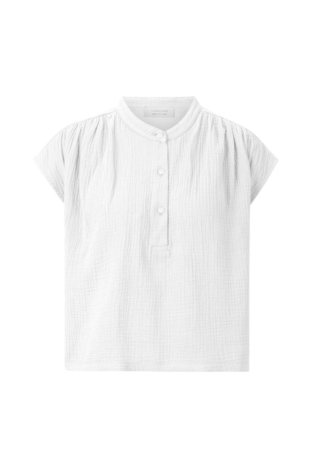 Rich & Royal Sweatshirt cotton musselin mix T-Shirt, white