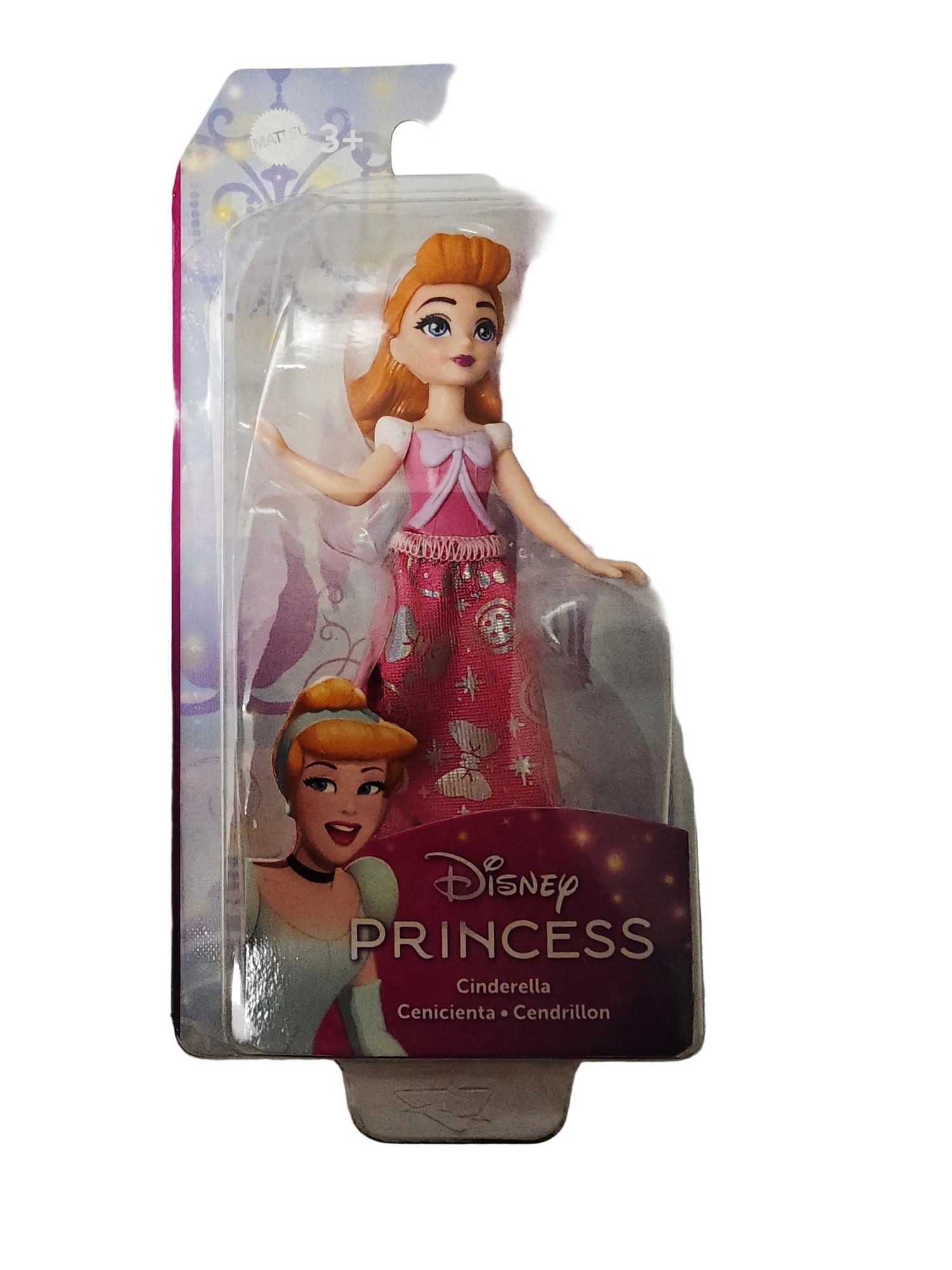 Mattel® Spiel Disney Prinzessin Cinderella Puppe - rosa Glitzerkleid & beweglich