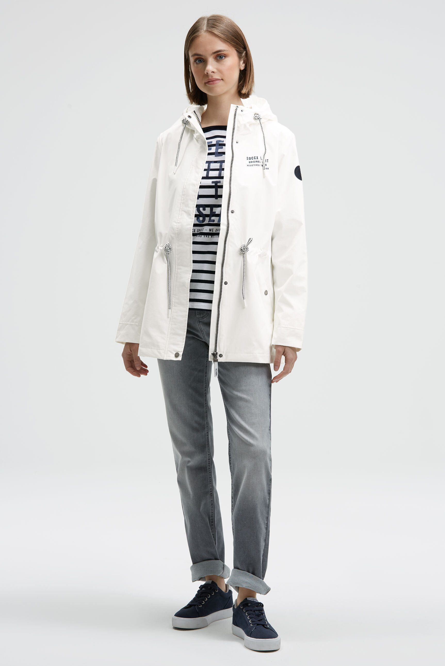 SOCCX Funktionsjacke mit Windbreaker-Bündchen und Waterproof-Eingrifftaschen