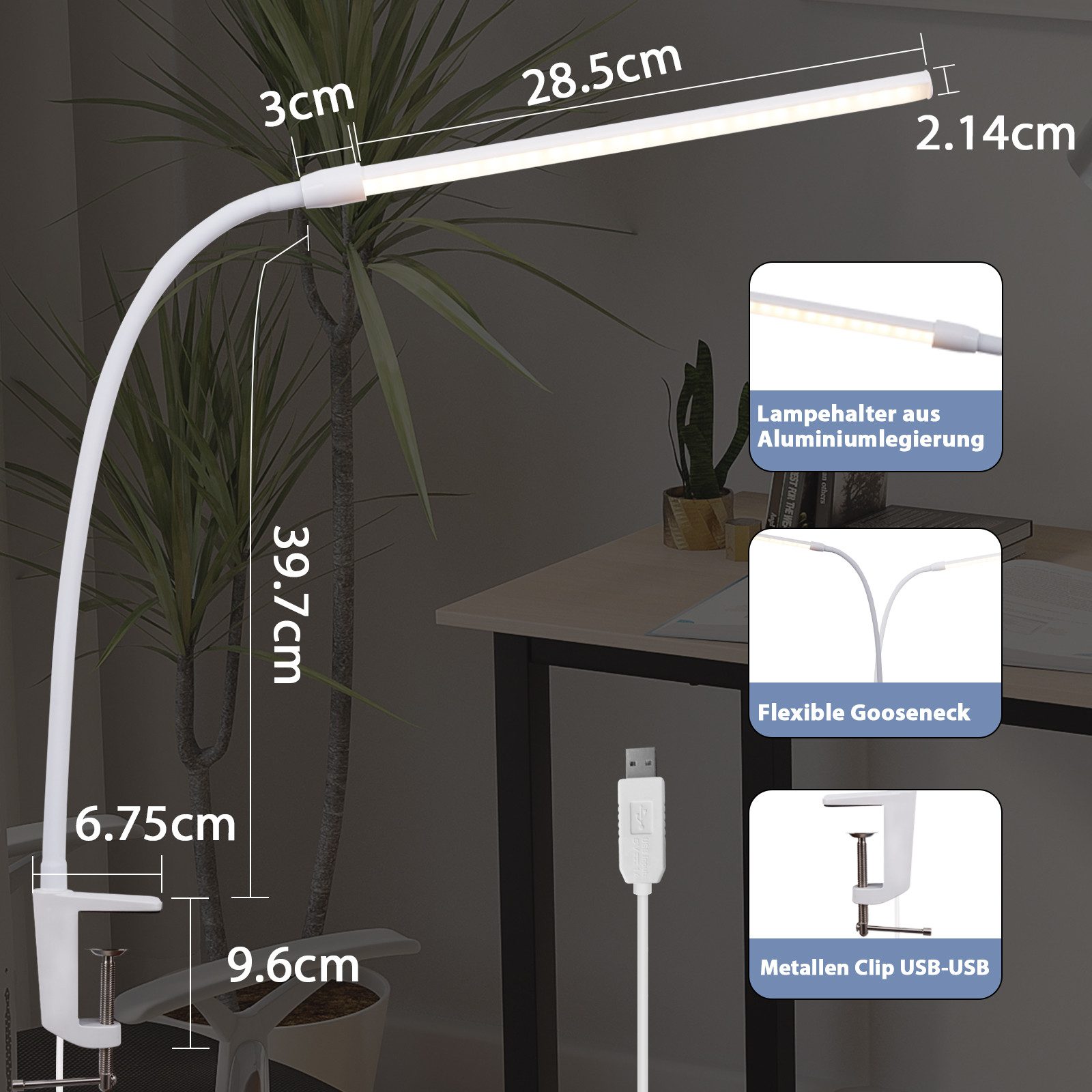 ZMH LED Tischleuchte LED Klemmbar - günstig online kaufen