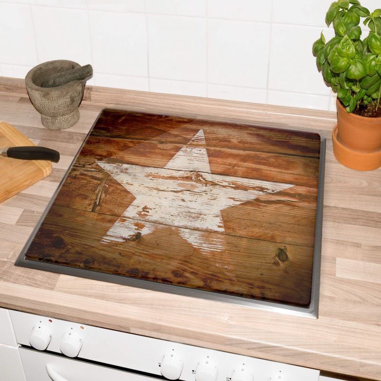 (1 Wall-Art Vintage Herd-Abdeckplatte Glas, tlg) Star, Herdabdeckplatte