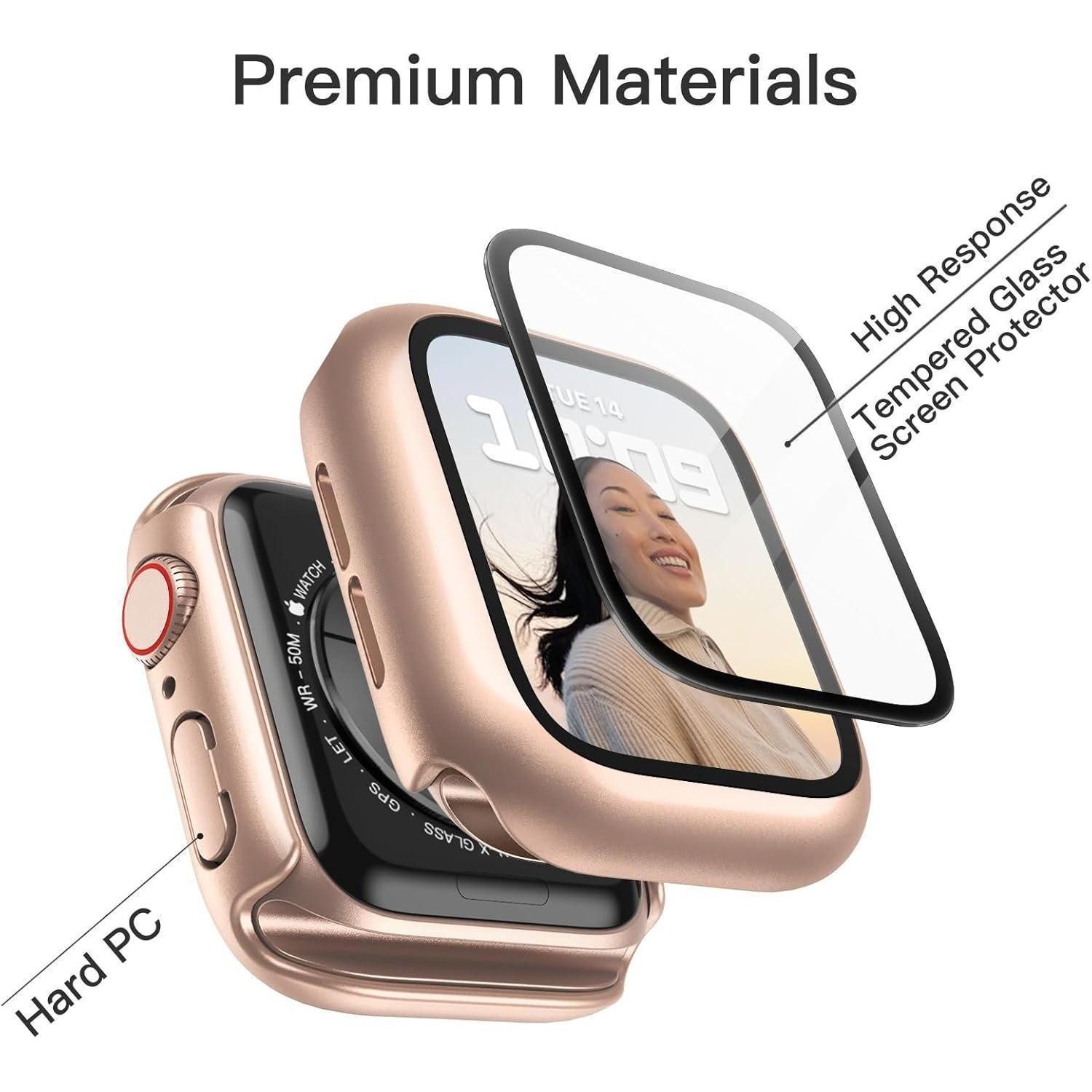 LuxusKollektion Smartwatch-Hülle Displayschutz Hülle Apple Watch SE Series 6 5 4 40mm Gold 2er Pack