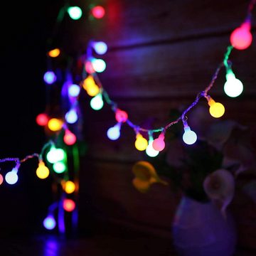Alster Herz LED-Lichterkette Kugeln Außen- und Innendekoration LED, warmweiß oder bunt, E0224, für Garten Party Hochzeit Weihnachten, auch in bunt lieferbar