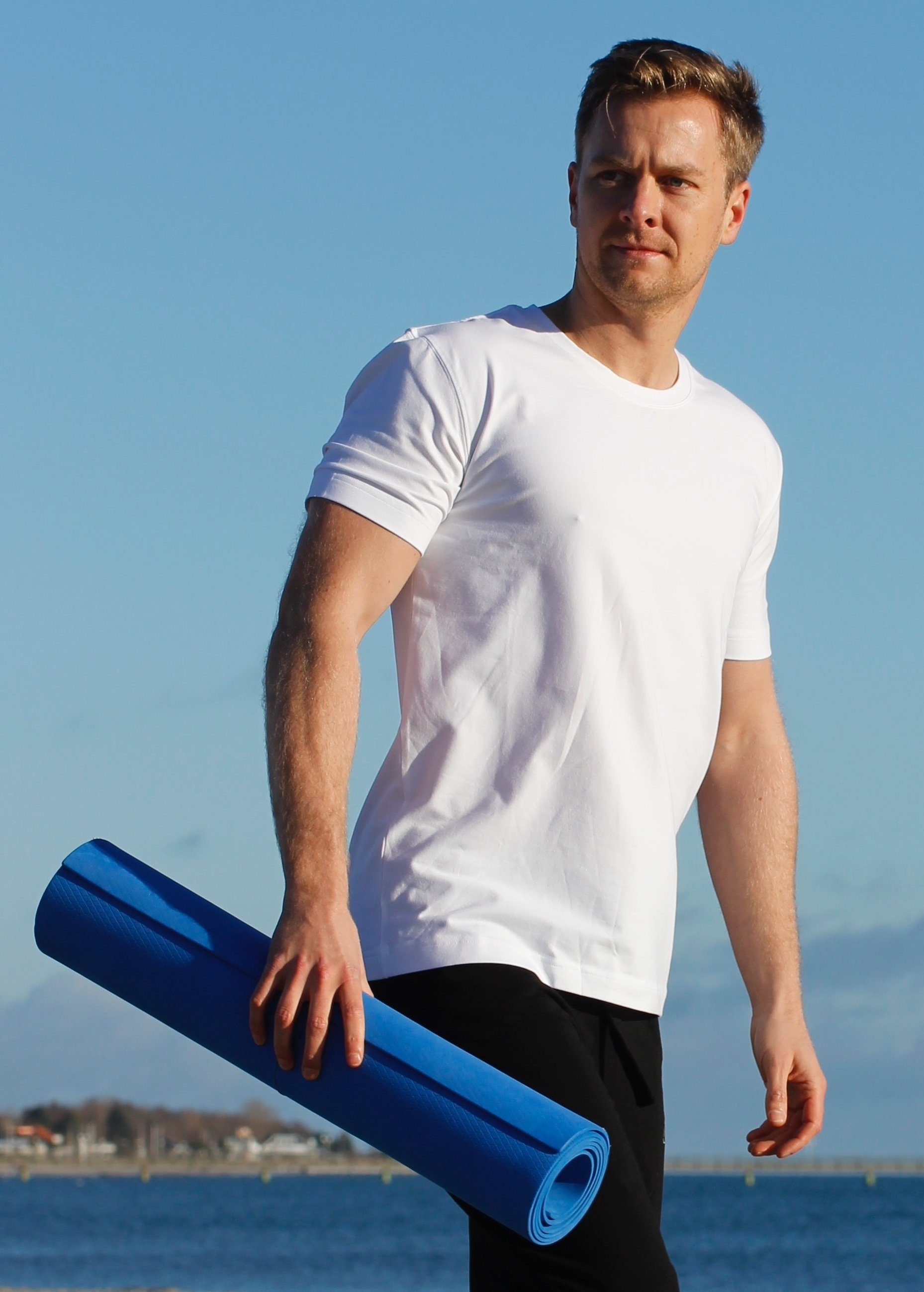 ESPARTO Yogashirt T-Shirt Bhaalu im geeignet Sommer gut auch Schneeweiß leicht kühlend, für Herren unisex