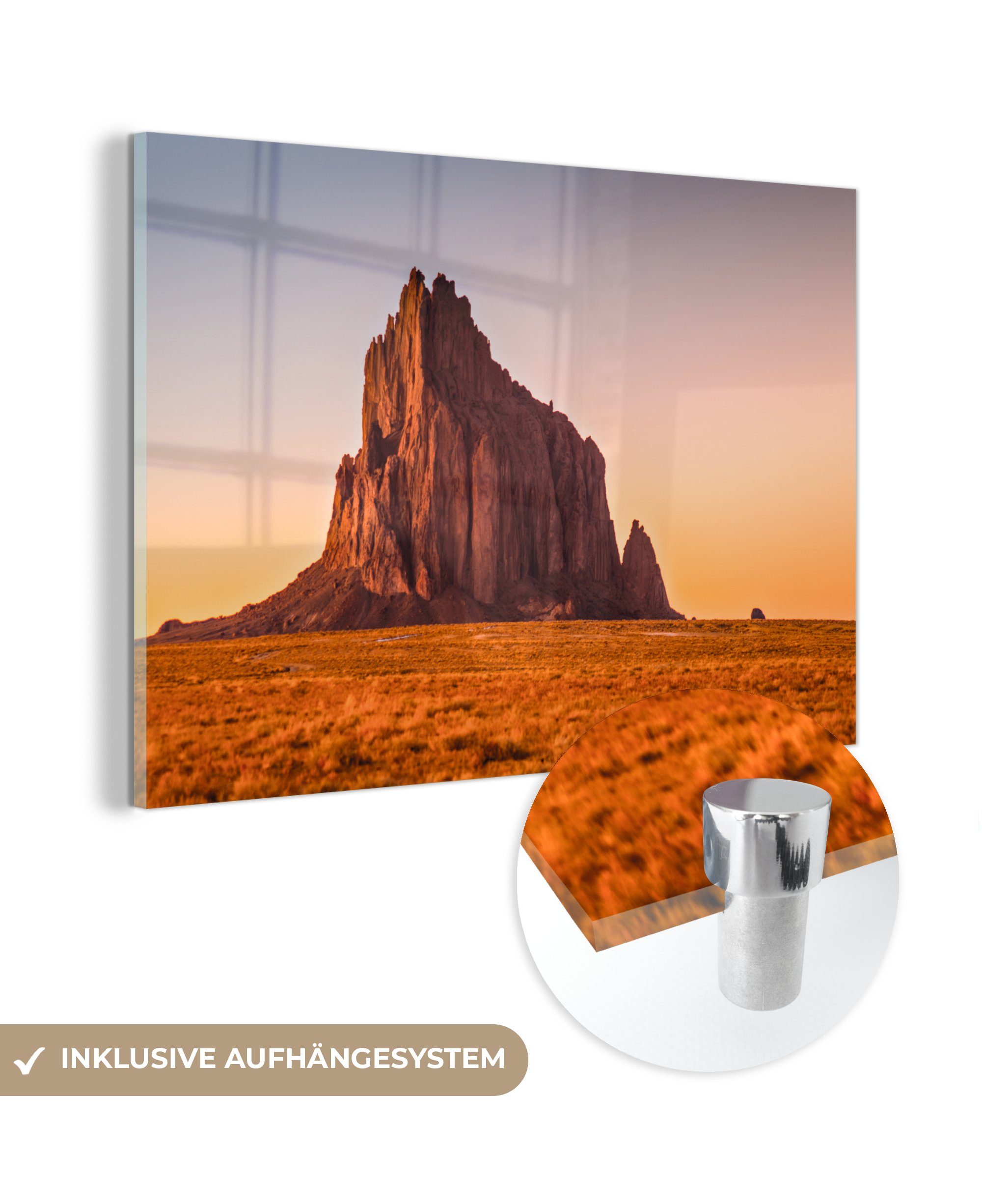 MuchoWow Acrylglasbild Heiliger Shiprock, (1 St), Acrylglasbilder Wohnzimmer & Schlafzimmer